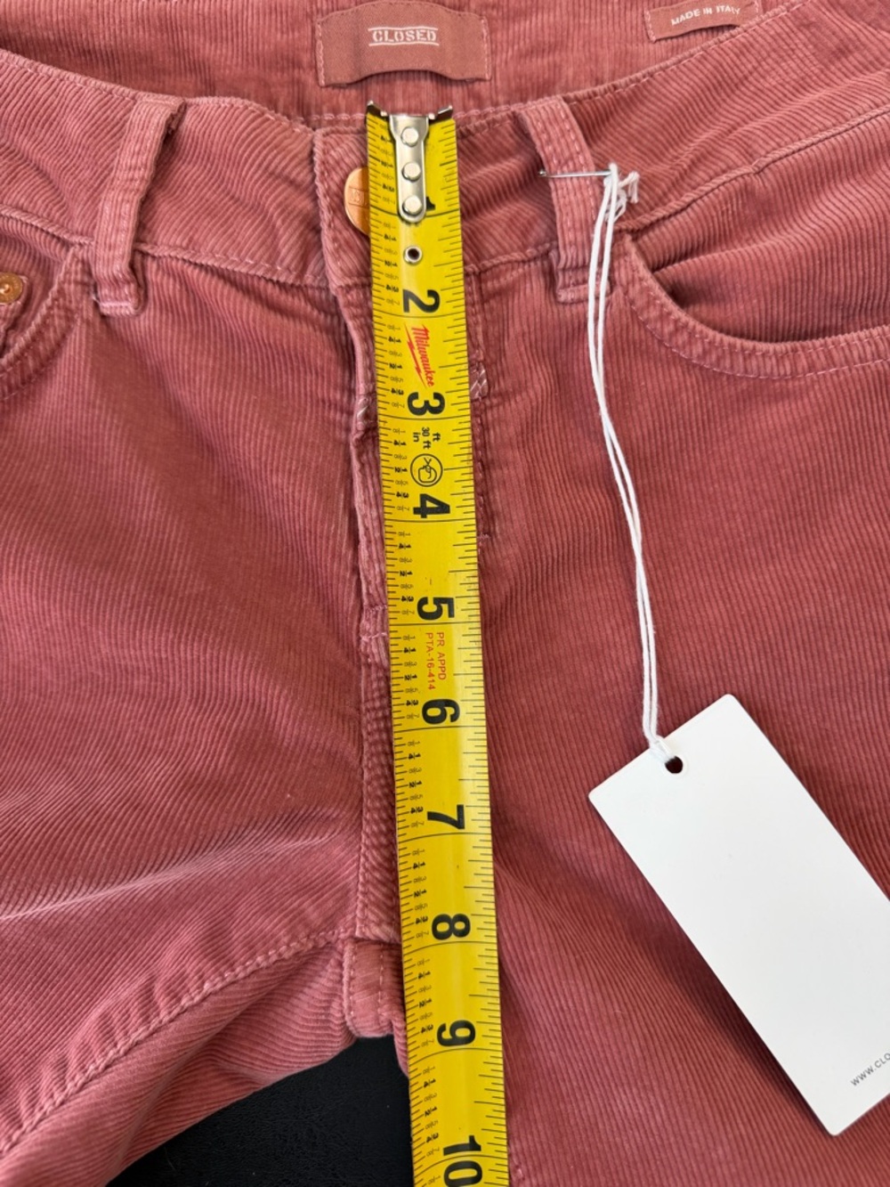 Closed Dusty Rose Corduroy Pants Size 25 NWT Made in Italy - Picture 8 of 11